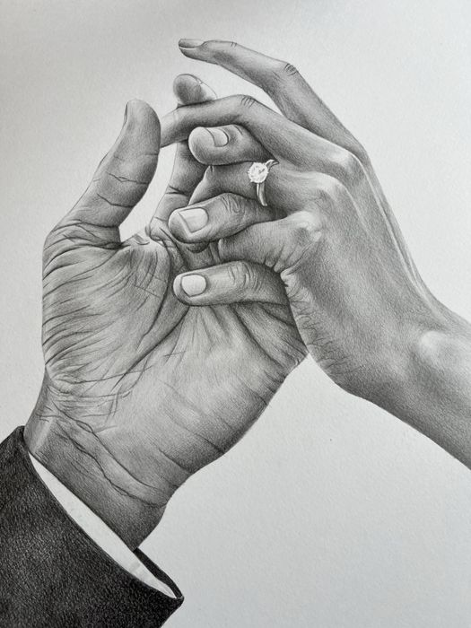 Портрет олівцем / фарбою на холсті на замовлення ручна робота