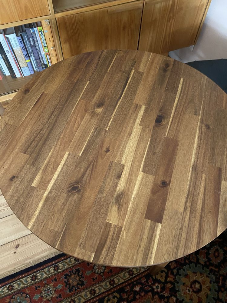 Okrągły drewniany stół ikea NACKANÄS