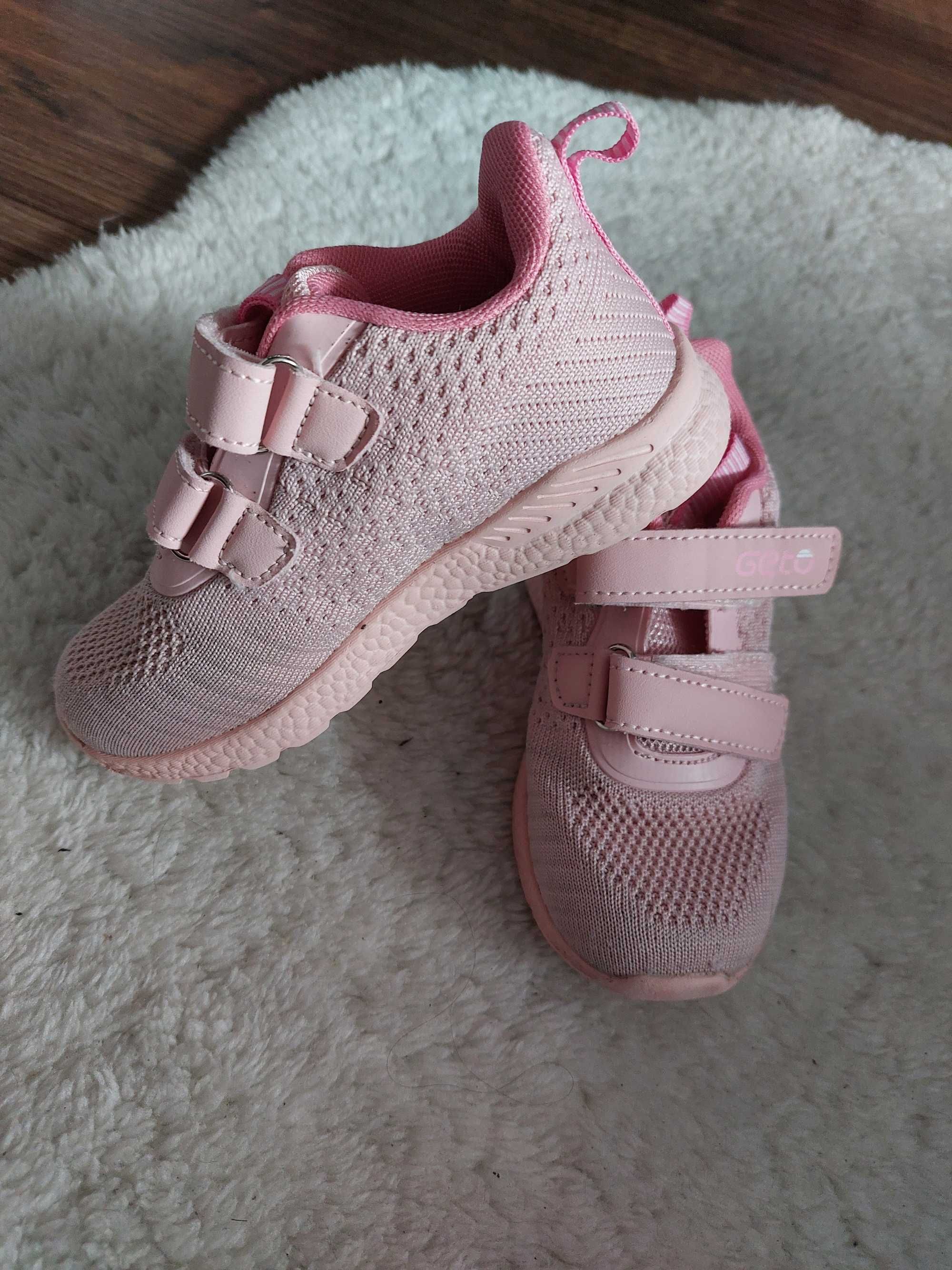buty dziewczęce adidasy trzewiki różowe na rzepy sportowe 25 16 cm