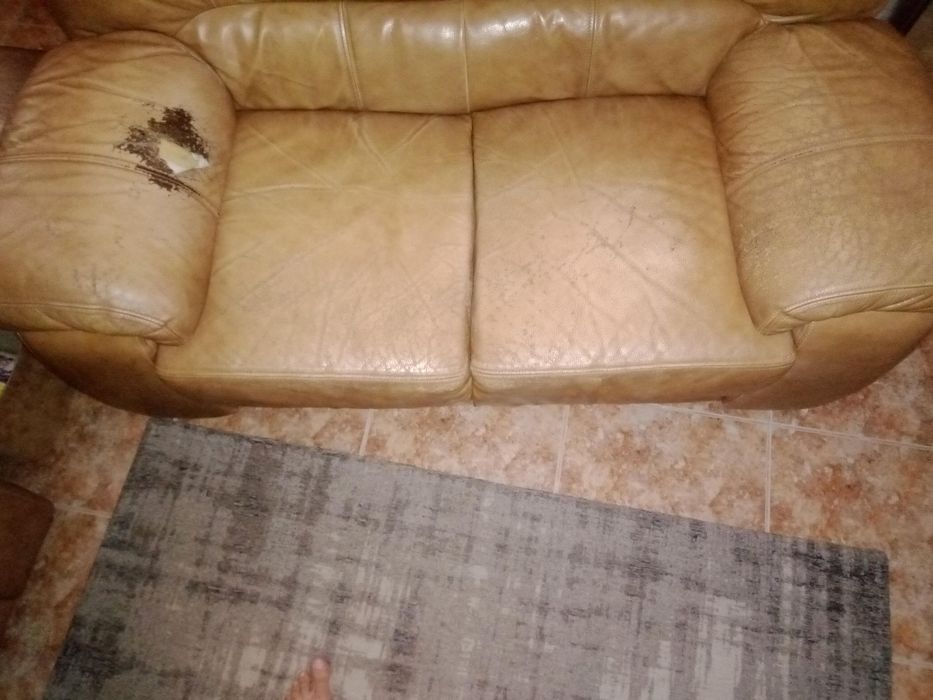 Sofás em pele 3 e 2 pessoas