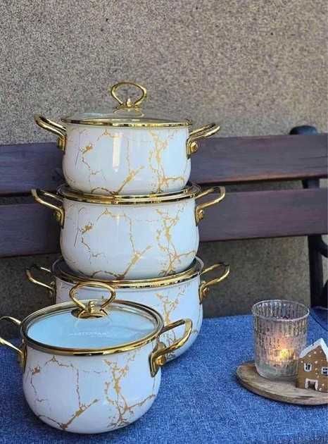 Набір каструль Edenberg 6 предметів з мармуровим антипригарним покритт