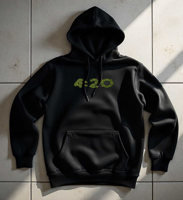 Męska Czarna Bluza M Zielone 420