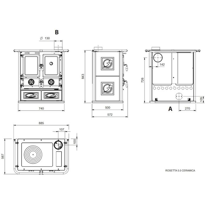 Kuchnia piec kuchenny z majoliki La Nordica Rosetta 5.0 Ceramika