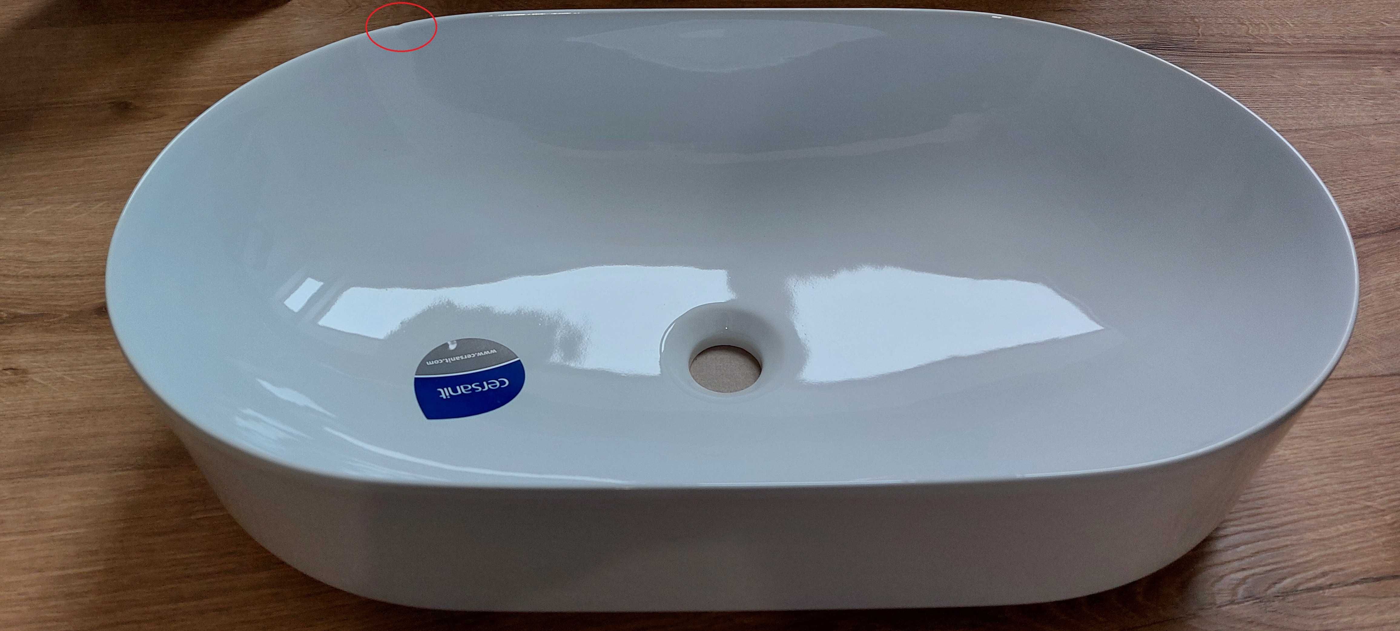 Nowa umywalka Cersanit Inverto 60x35 nablatowa biała K671-009