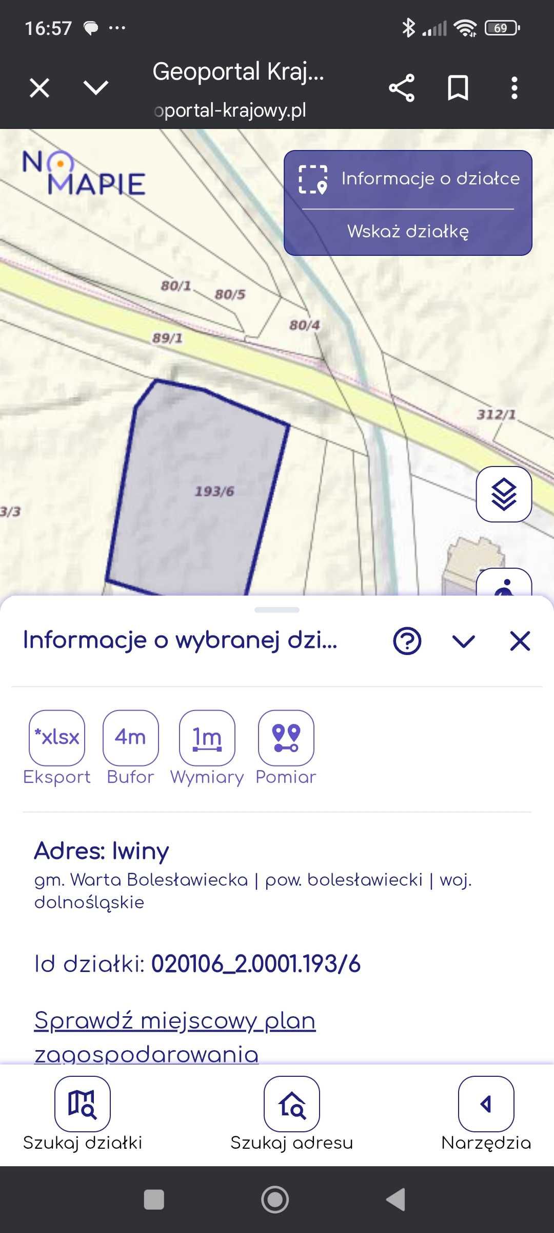 Działka rzemieślnicza w Iwinach k/Bolesławca