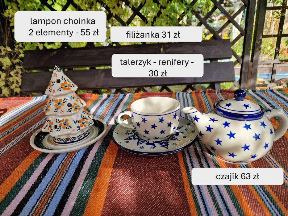 CERAMIKA BOLESŁAWIECKA podgrzewacze czajnik dzbanki talerzyki