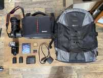 Canon EOS 5D Mark II + obiektyw EF 24-105 f/4L IS USM, karty, plecak
