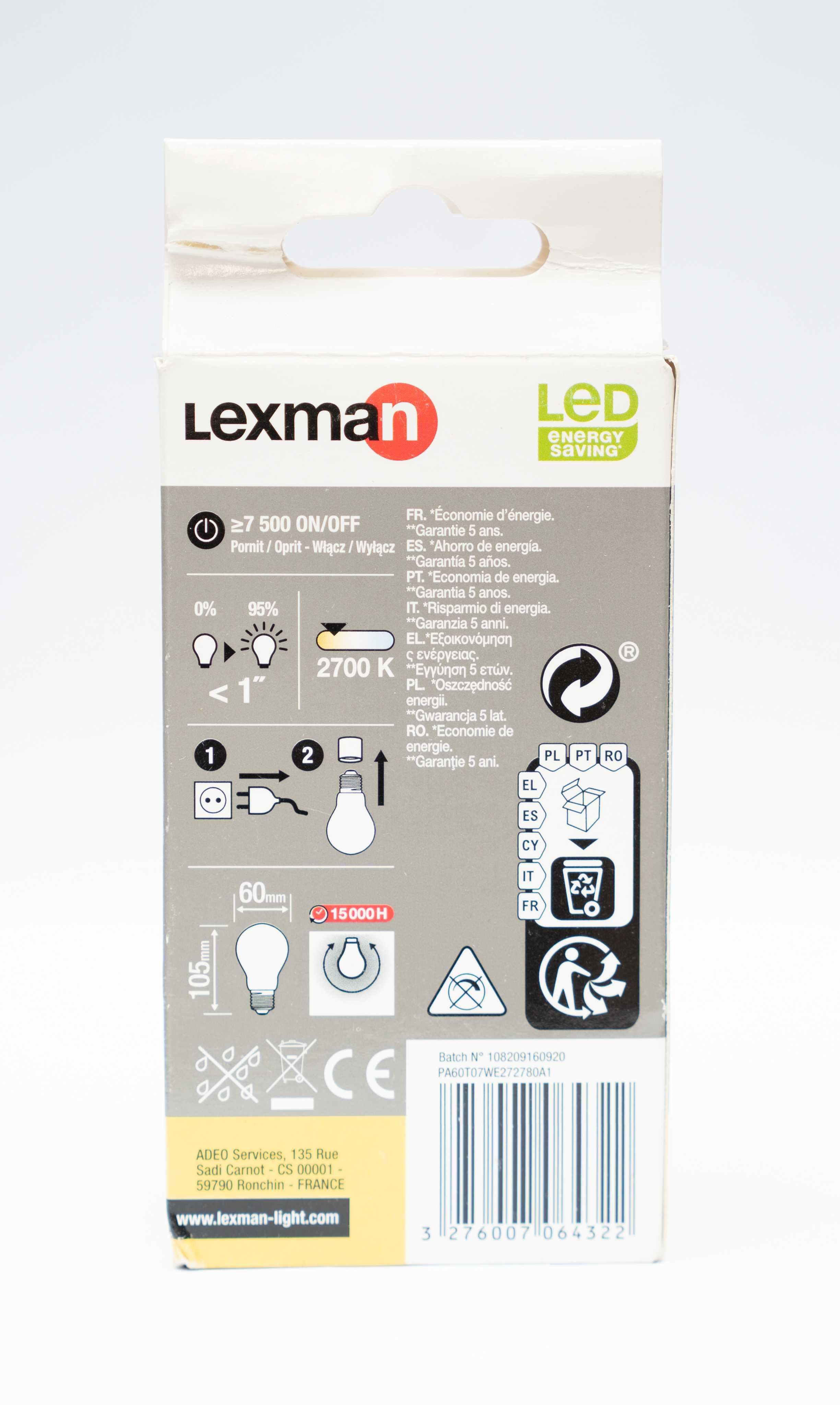 Żarówki LED Lexman 7W 2700K 806 lumenów 2 sztuki