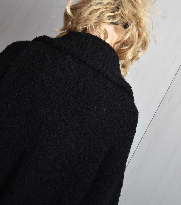 Sweter 44 XXL 3XL kardigan zasuwany ponczo peleryna frędzle narzutka