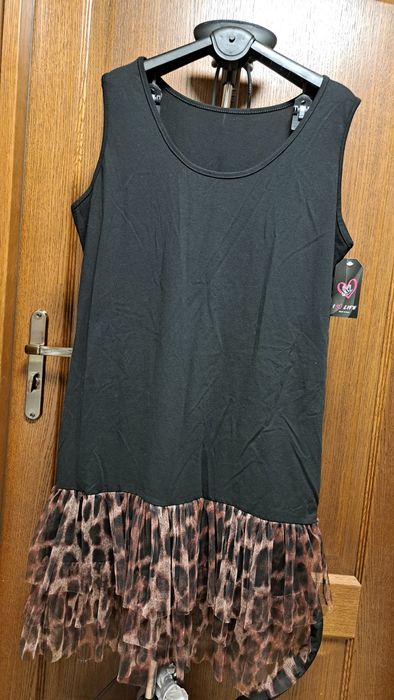 Sukienka podkoszulka bawełna falbanki made in Italy xl 42