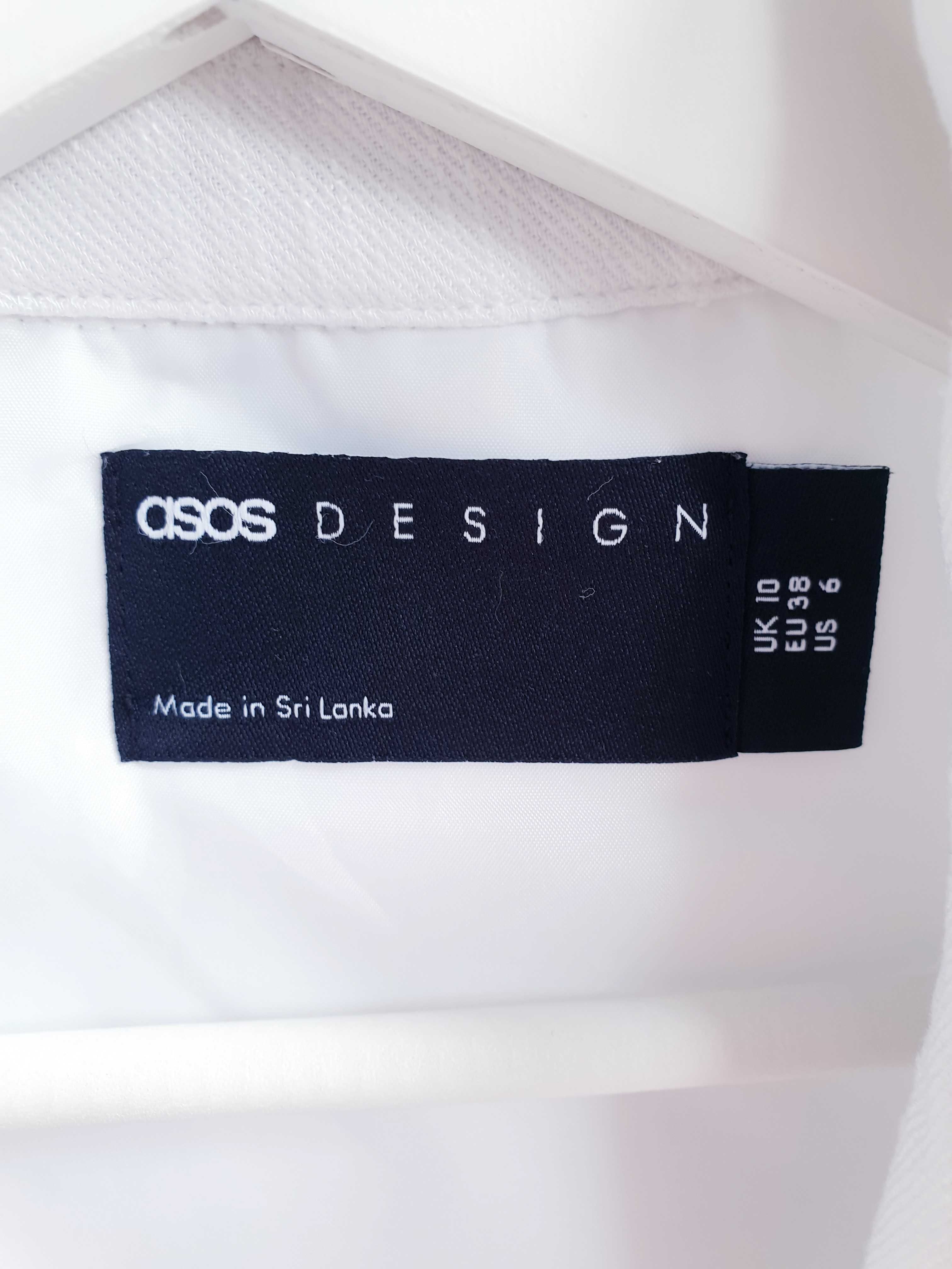 Biała marynarka oversize z wiskozy lniana len 38 40 Asos