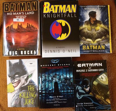 Cena za zestaw książek o Batmanie: Knightfall, No Man`s Land i inne.