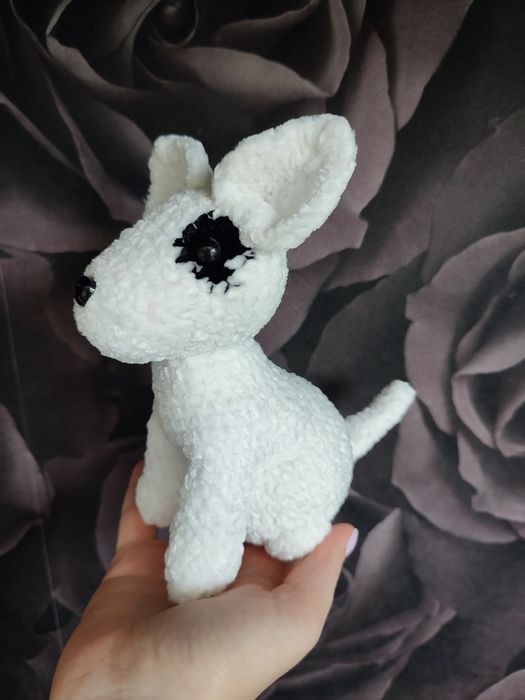 Maskotka piesek pitbull amigurumi