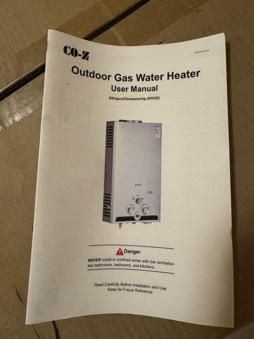 Gazowy Podgrzewacz do Wody LPG 12L Nowy