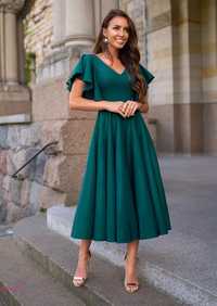 Sukienka lora butelkowa zieleń 44(XXL)