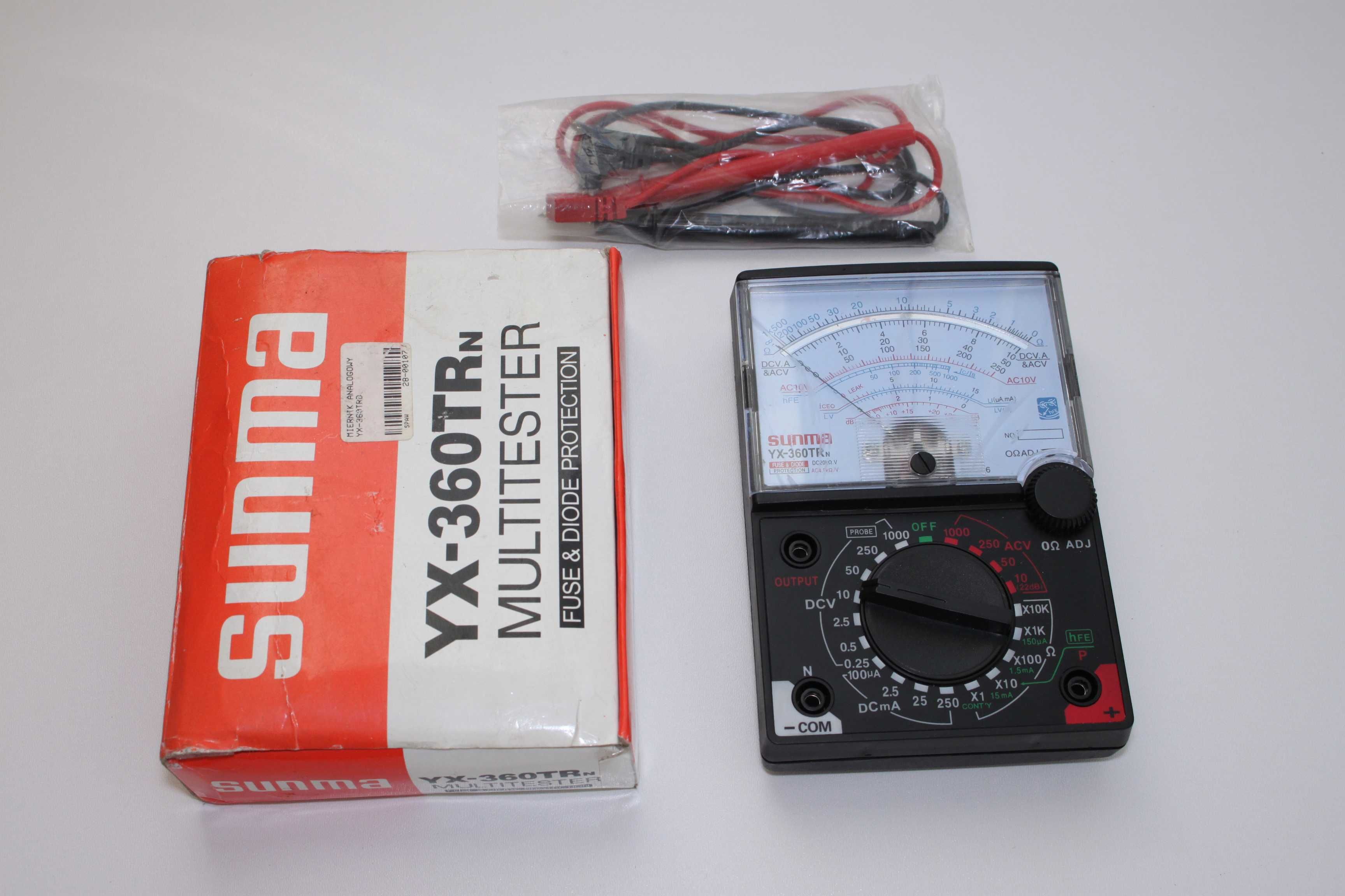 Multimetr miernik analogowy SUNMA YX-360TRN, 1000V 0,25A 200kΩ +22dB