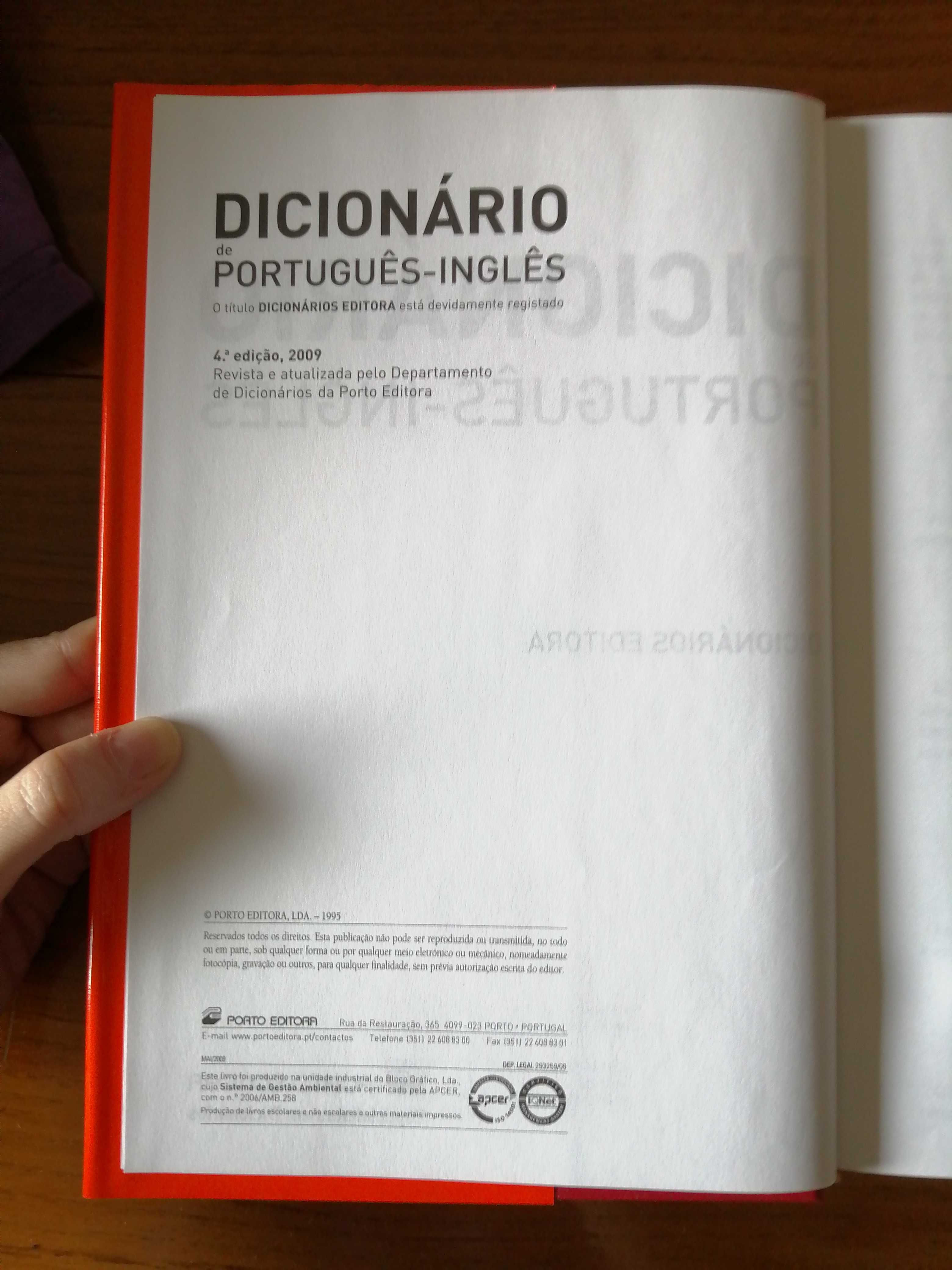 Dicionário Português-Inglês 4ªEdição, capa dura e com caixa