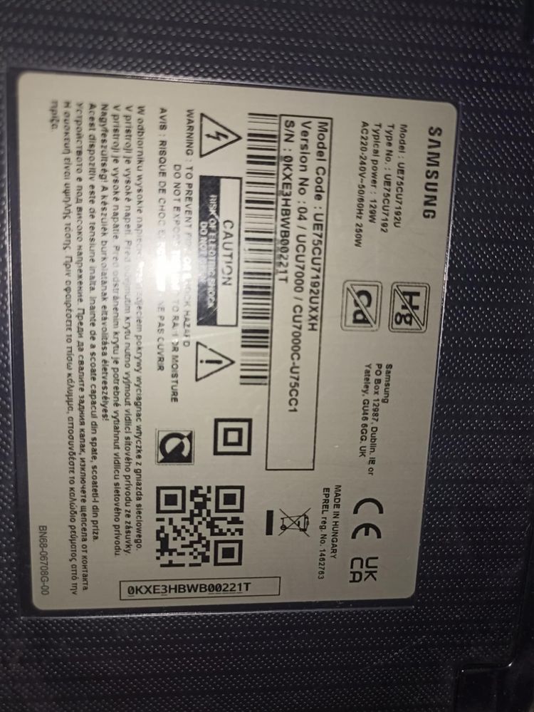 Telewizor Samsung Uszkodzony