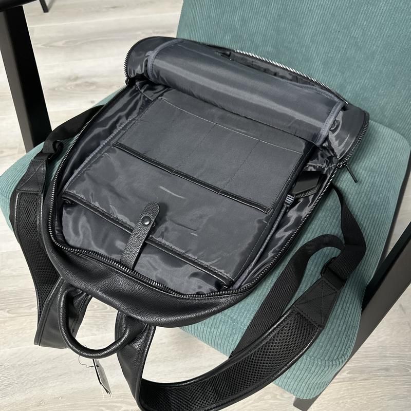 Шкіряний рюкзак mango, чорний чоловічий ранець, портфель манго