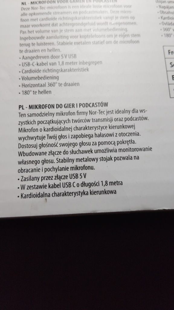 Mikrofon do podcastów itp podświetlenie