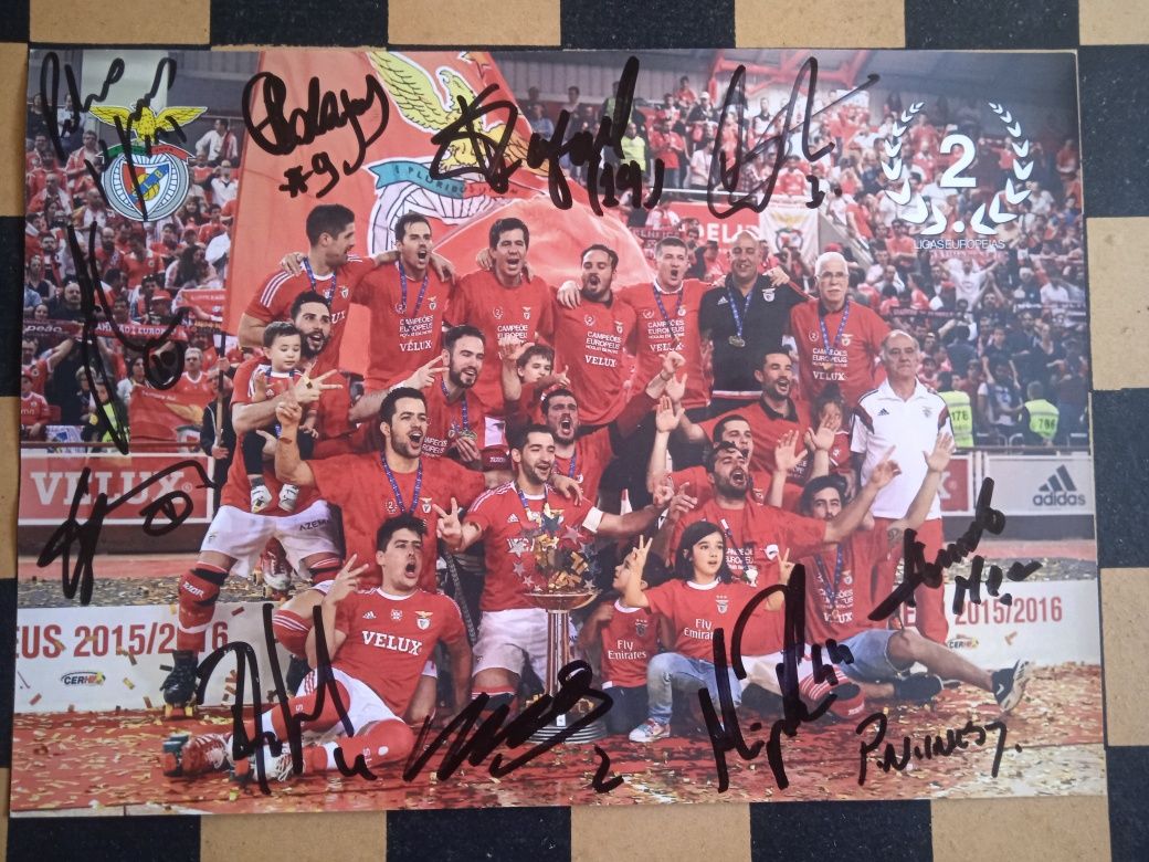 Benfica postais e foto com autógrafos