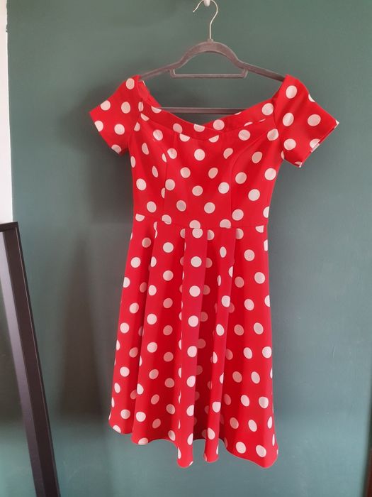 Sukienka damska czerwona w groszki rozmiar 34 Mohito