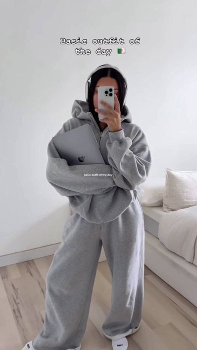 Женский зимний костюм из флиса худи+штаны Oversize 42-44 44-46 S M L