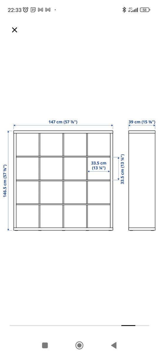 Estante cubos +/- 1,50x1,50
