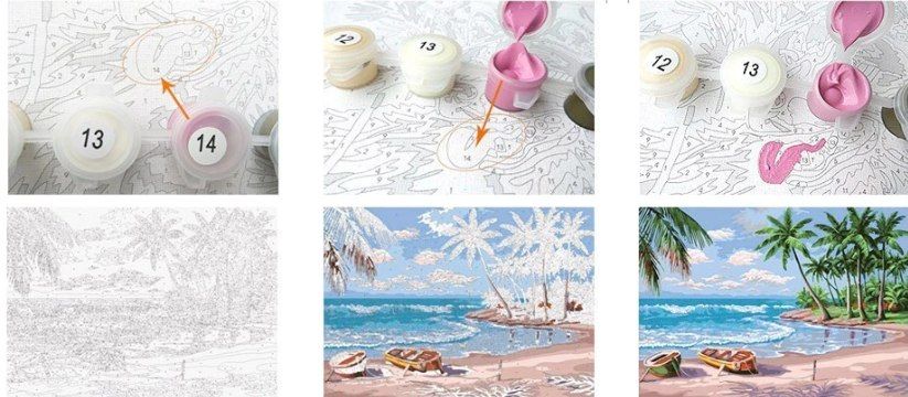 obraz malowanie po numerach koń 50cm + rama