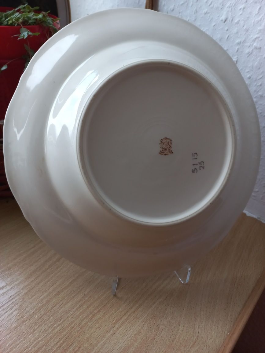 Talerz głęboki,porcelana Porcelit Tułowice. PRL