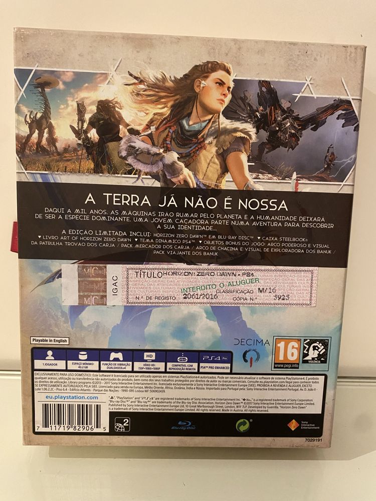 Edição limitada (Horizon Zero Dawn) com caixa steelbook personalizada