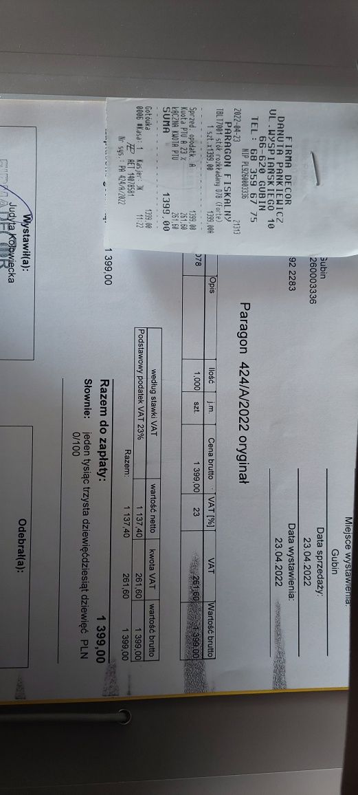 Stół okrągły rozkładany
