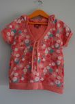 Sweatshirt com capuche sem mangas laranja estampado menina 6A
