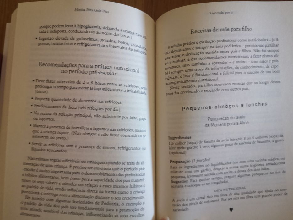 Livro Faço tudo por ti da nutricionista Mónica Pitta Grós Dias