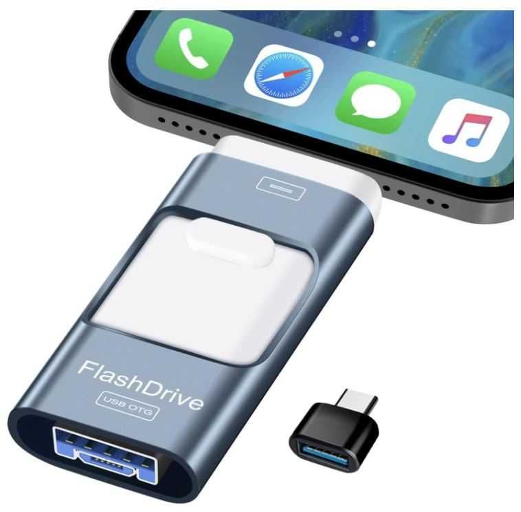 Pendrive flash USB 4 in 1, 128gb, szary