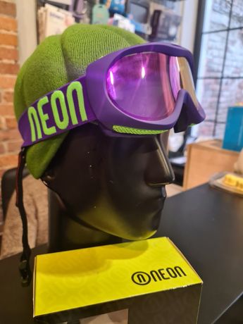 Nowe gogle narciarskie młodzieżowe NEON Optics Fast Purple Fluo