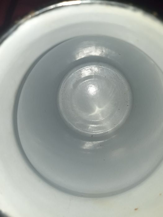 Винтажный эмалированный бидон для молока синего цвета СССР бидончик