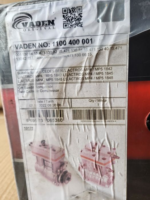 Actros mp5 mp4 sprężarka powietrza vaden