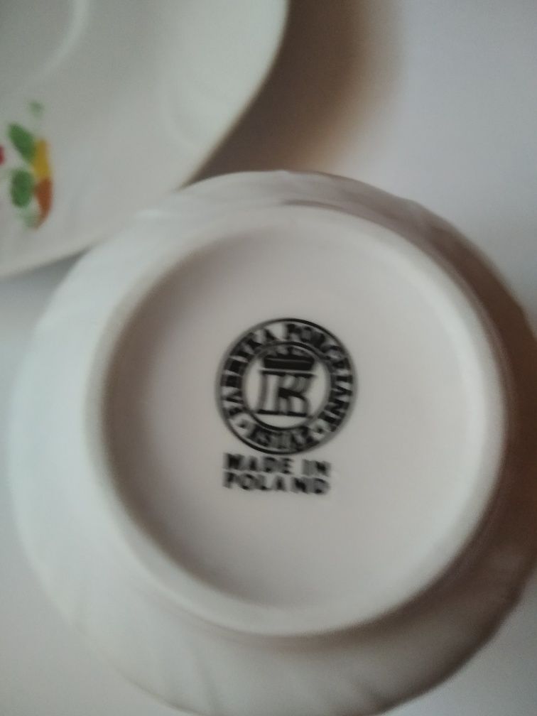 Komplet talerzyk i filiżanka fabryka porcelany Książ unikalne