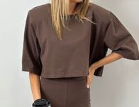 Tshirt z poduszkami oversize czekoladowy