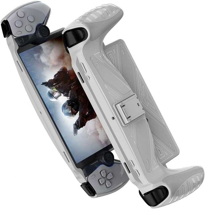 Etui Ochronne TPU ze Stojakiem do PS5 Portal Ergonomiczny Uchwyt Białe