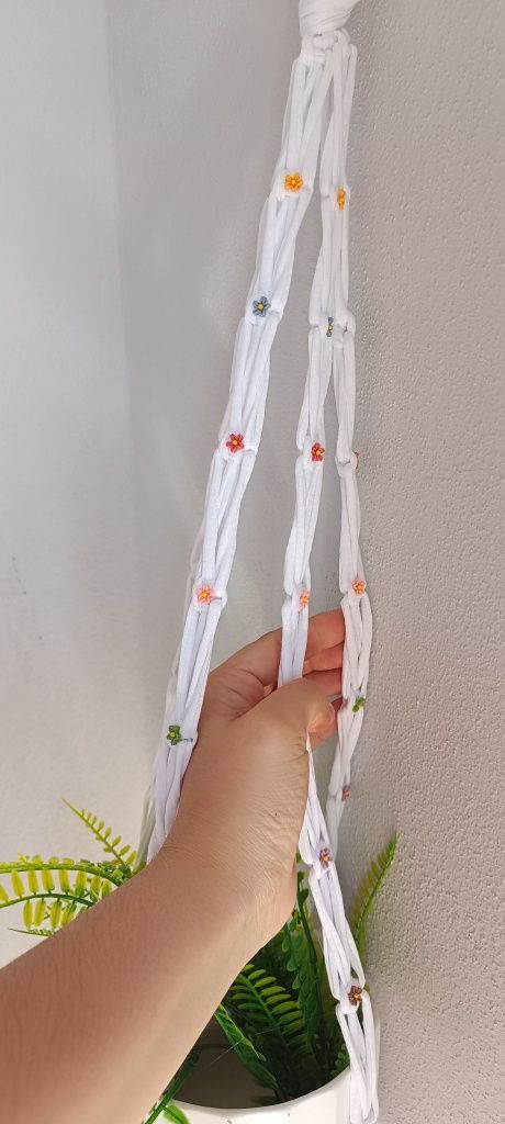 Suporte para vasos macramé