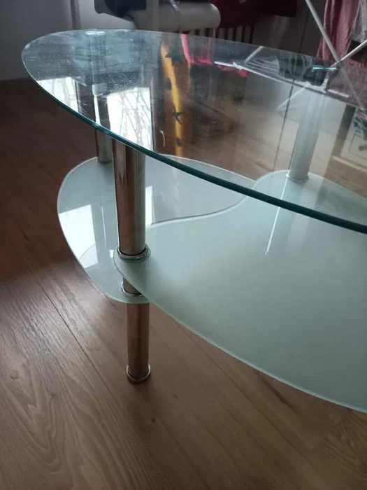 Szklany stolik kawowy ława niski