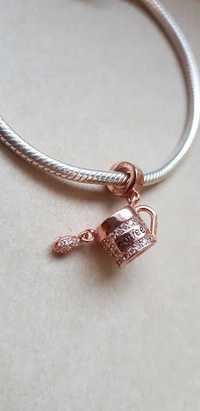 charms zawieszka srebro 925 rose gold kubek kawy