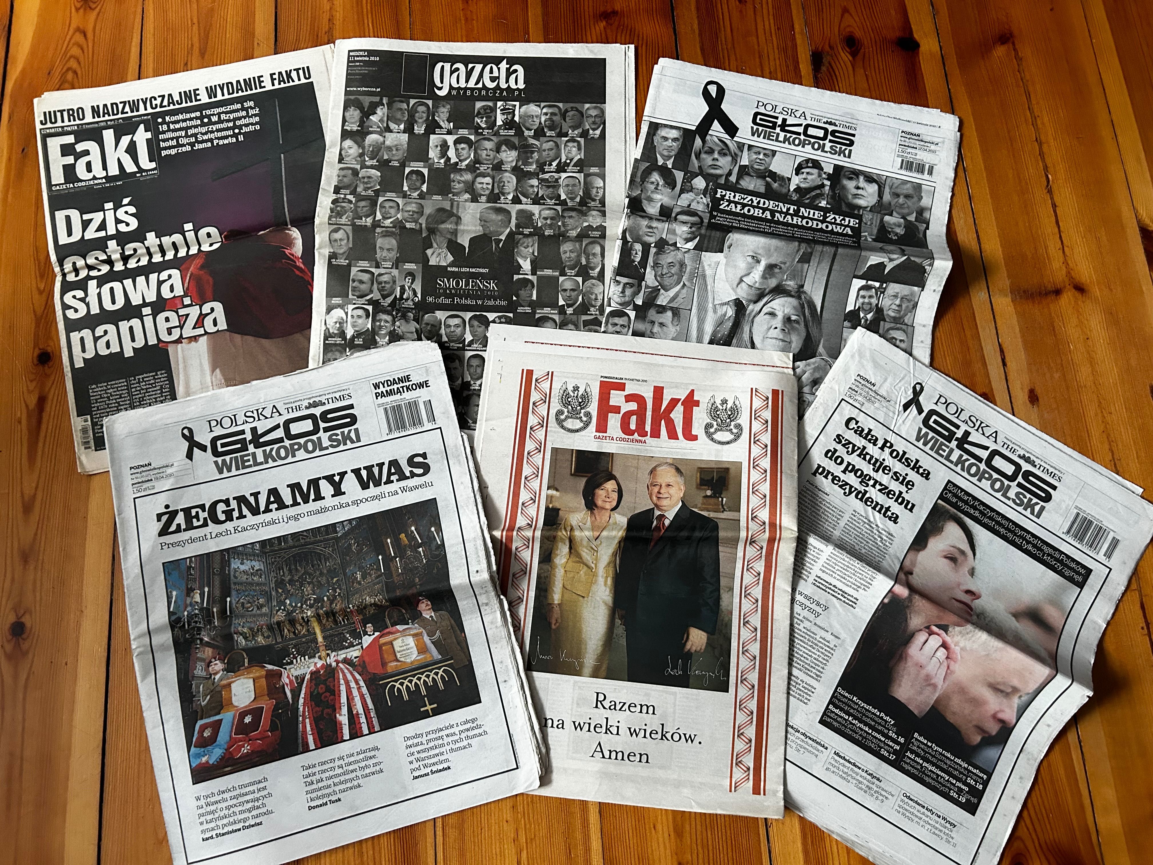 Gazety pamiątkowe wydania, Katastrofa Smoleńska i Pogrzeb Papieża