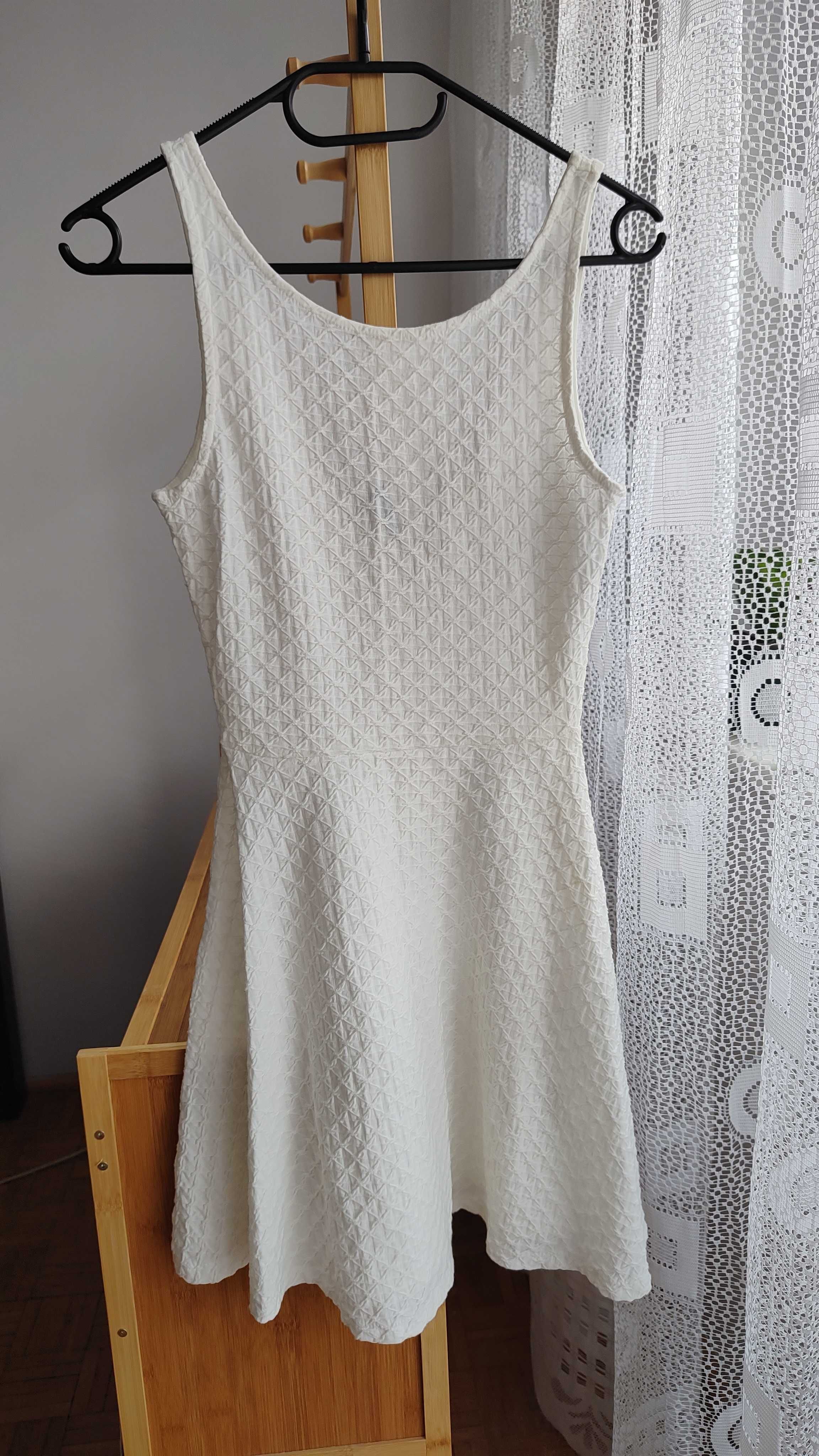 biała sukienka H&M S/36