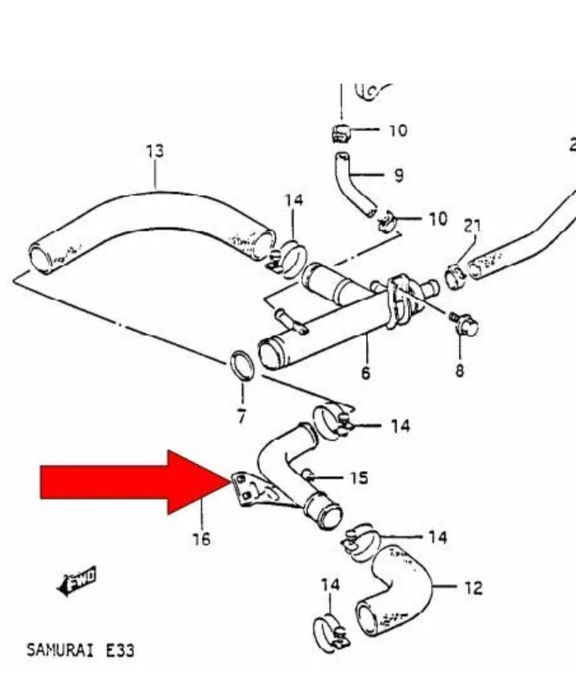 Tubos água para carro Suzuki samurai Santana SJ413