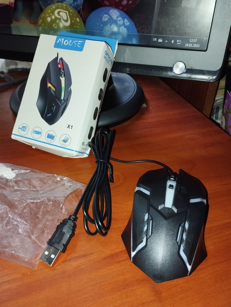 Мышь USB Game mouse X1usb led light 3x dpi