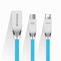 Кабель зарядки 2 в 1 USB-кабель Lightning, MicroUSB