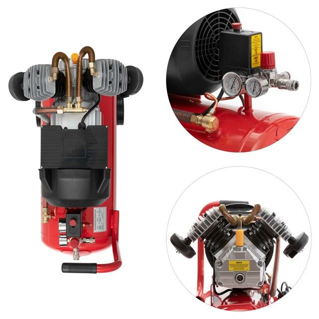 Компрессор 50 л, 3 кВт, 10 атм, 420 л/мин, 2 цил. INTERTOOL PT-0007.